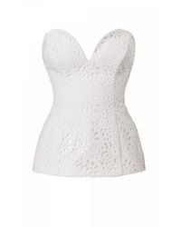 AGGI by HALEWSKI - Lamia Off Embroidered Lace Corset Top - Lyst