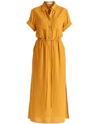 Paisie - Linen Blend Shirt Dress With Stitch Details - Lyst
