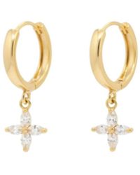 Uchi and Soto - Kinmokusei Flower Drop Huggie Hoop Earrings - Lyst