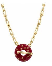 Michael Nash Jewelry - Beatrice Burgundy Resin And Carnelian Toggle Necklace - Lyst