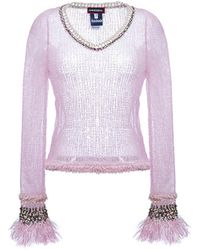 Andreeva - Light Baby Pink Handmade Knit Top - Lyst