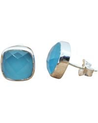 Harfi - Sterling Chalcedony Gemstone Crystal Earrings - Lyst