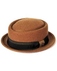 Dasmarca Hats - Quintin Camel Felt Oval Crown Porkpie Hat - Lyst