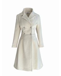 Adrenaline Fashion - Long Off- Wool Coat Elegant Double Breasted Winter Overcoat With Lining Designer Outerwear - Lyst