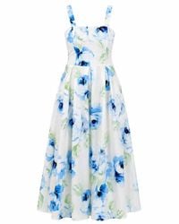 Girl In Mind - Heather Floral Pleated Midi Dress - Lyst
