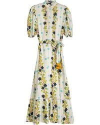 Niza - Long Puff Sleeve Dress Riviera - Lyst