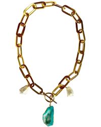 Magpie Rose - The Pearl Rocks Aqua Necklace - Lyst