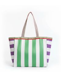 La Mandarine - Beach Bag, Colourful Striped, Weekender, Tote, Shopper Medium Size, Made From Recycled Nylon - Lyst
