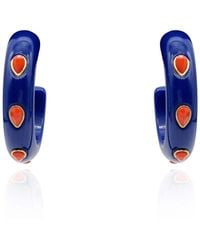 Michael Nash Jewelry - Genevieve Resin Hoop Earrings With Faceted Coral Glass Pear Stones - Lyst