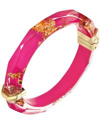 Gold & Honey - 24K Leaf Lucite Bangle - Lyst