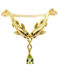NASI SILVER - Two Wishes Wishbone Ring- Peridot - Lyst