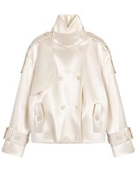 Nocturne - Neutrals Oversized Double Breasted Trench Coat - Lyst