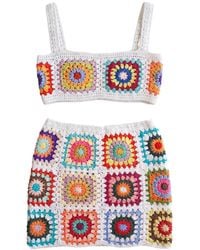 Ana Chic - Granny Square Handmade Crochet Top And Skirt Set - Lyst