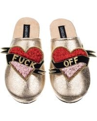 Laines London - Softie Slippers With Fuck Off Brooches - Lyst