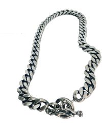 Tg-Jewellery by Tamara Gervasio - Heavyweight Curb Chain Necklace With Celtic Crocodile T-Bar – Sterling - Lyst