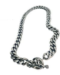 Tg-Jewellery by Tamara Gervasio - Heavyweight Curb Chain Necklace With Celtic Crocodile T-Bar – Sterling - Lyst