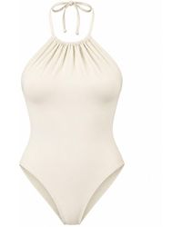 Rive & Rituel - Salomi Ivory Halter Neck Bodysuit - Lyst
