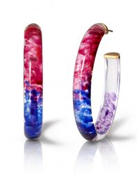 Gold & Honey - Cotton Candy Tie Dye Hoops - Lyst