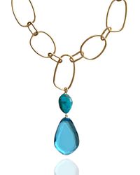 Rare Matters Jewelry - Lux Statement Double Drop Pendant Necklace - Lyst