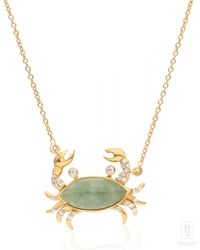 The Jewelz - Crab Flow Aventurine Necklace For Gifting - Lyst
