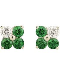 Juvetti - Clover Emerald & Diamond Earrings - Lyst