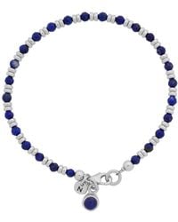 Nellou Jewellery - Linear September Birthstone Bracelet Lapis Sterling - Lyst