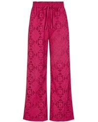 Raffya - Opal Broderie Anglaise Wide Leg Trouser - Lyst