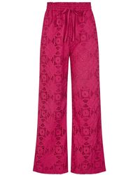 Raffya - Opal Broderie Anglaise Wide Leg Trouser - Lyst