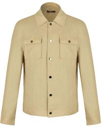 DAVID WEJ - Neutrals Hugo Linen Trucker Jacket - Lyst