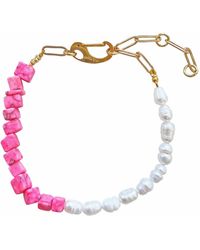 Smilla Brav - Pink Jade Pearl Bracelet Texas - Lyst