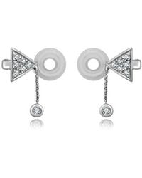 Genevieve Collection - 18K Triangle Dangling Diamond Ear Cuff - Lyst