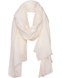 Alie Street London - Neutrals Aurielle Silk Wool Scarf Cream - Lyst
