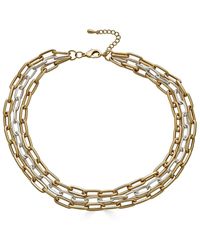 Loni Paul Jewelry - Three Strand Matte & Paperclip Necklace - Lyst