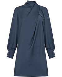 Malo - Draped Satin Mini Dress - Lyst