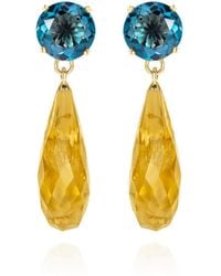 Augustine Jewels - Topaz & Citrine Drop Earrings - Lyst