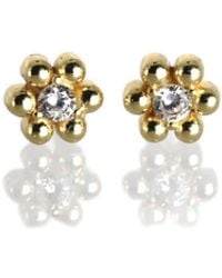 VicStoneNYC Fine Jewelry - Natural Diamond Flower Stud Solid Earrings - Lyst