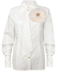 Laines London - Laines Couture Tie Shirt With Cream Corsage - Lyst