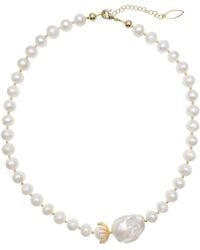 Farra - Freshwater Pearls With Baroque Pearls Timeless Short Necklace - Lyst