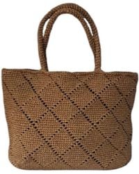Springmoonatelier - Handcrafted Light Raffia Moon Bag - Lyst