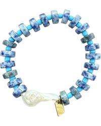 Christina Greene - Old Glory Baroque Pearl Beaded Bracelet - Lyst