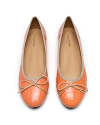 French Sole - Amelie Coral Patent Crocodile Leather - Lyst