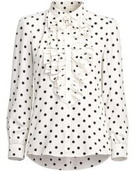 Tantra Spain Sl - Polka Dot Blouse With Ruffles On The Chest - Lyst
