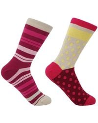 Peper Harow - Made in England - Punch Elizabeth & Wine Katherine Socks 2 Pack - Lyst