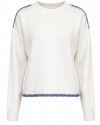 Tantra Spain Sl - Oversized Knit Sweater With Topstitching Detail On Hem And Shoulders - Lyst