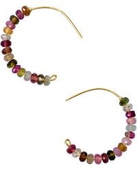 Bombyx House - Tourmaline Half Moon Earring Large Hoop - Lyst