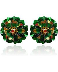 PINAR OZEVLAT - Blossom Studs Emerald Two Tone - Lyst