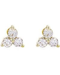 KAMARIA - Mini Triple Diamond Stud Earrings - Lyst