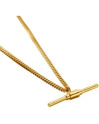 Posh Totty Designs - Gold Plate T Bar Necklace With Curb Chain - Lyst