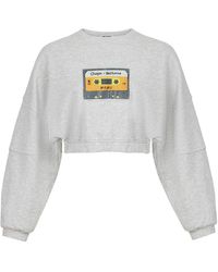 Nocturne - Printed Crop Sweatshirt - Lyst