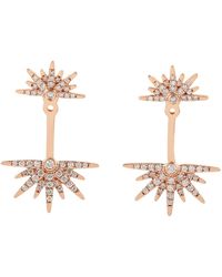 Artisan - Rose 14K Rose Diamond Double Sunburst Ear Jacket Earrings - Lyst